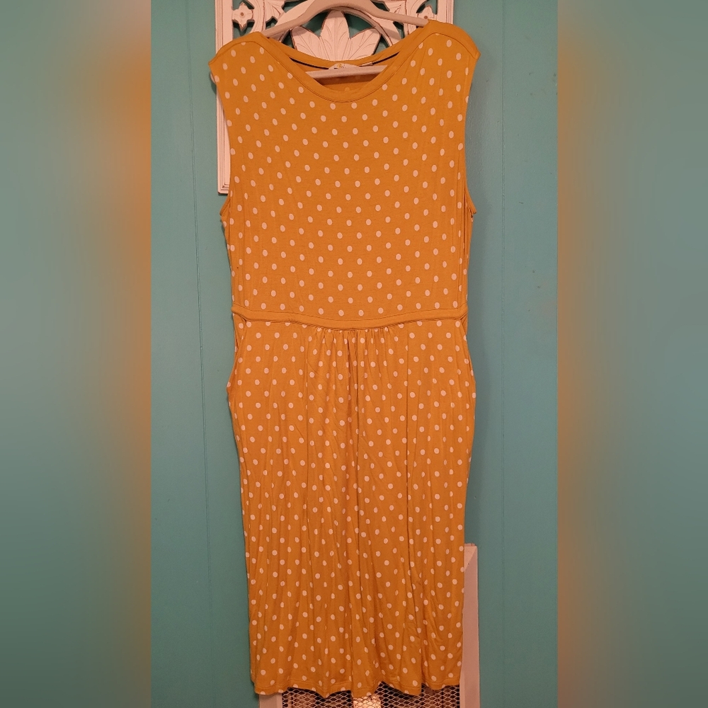 Boden Yellow Polka Dot Dress